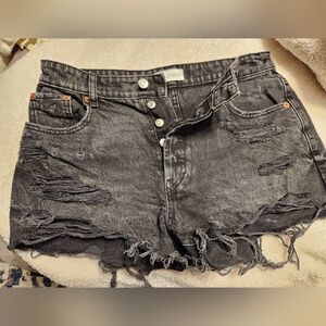 Zara black denim shorts